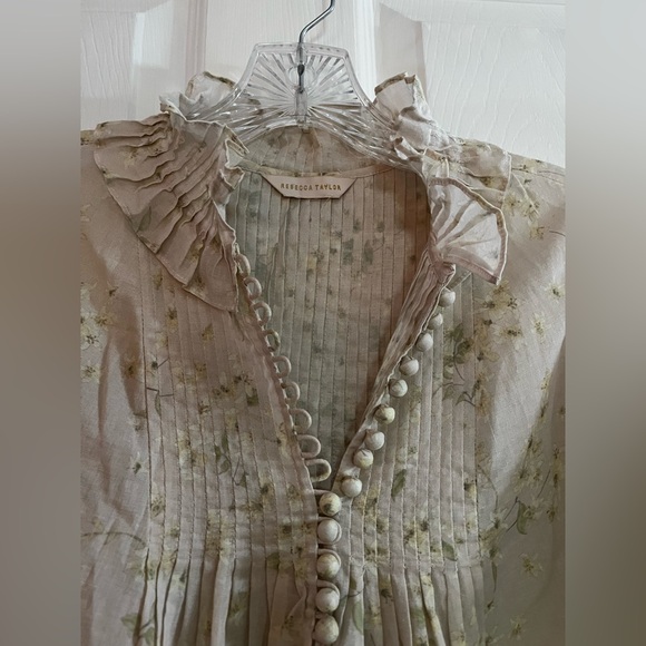 Rebecca Taylor/women’s NWOT Floral Ruffle Blouse Size S - Picture 3 of 9